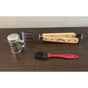 NWOT Jim Beam Grilling Essentials Kit Barbecue BBQ Gift Set Tongs Brush Shaker